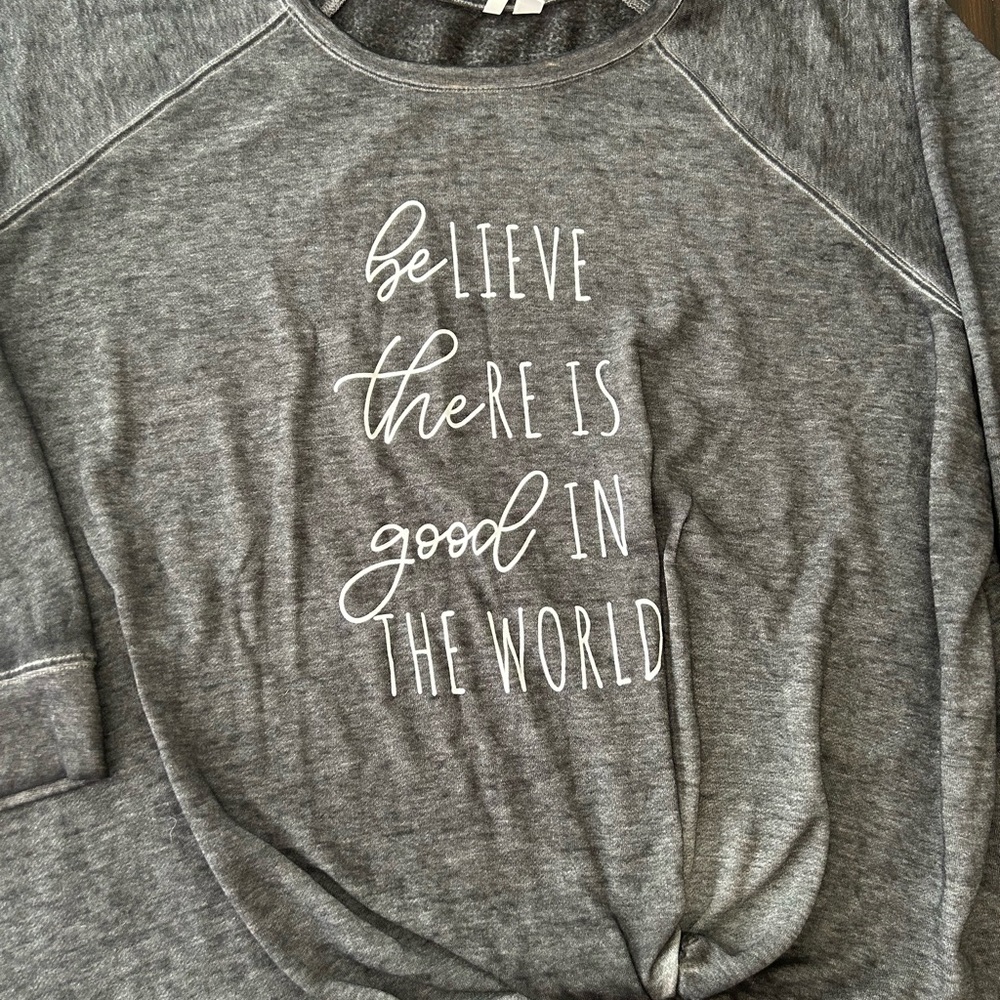 Cato Gray Sweatshirt with Inspirational Quote